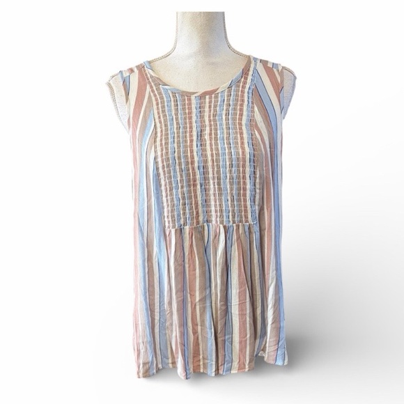 Torrid Crinkle Gauze Striped Tank - Picture 2 of 8